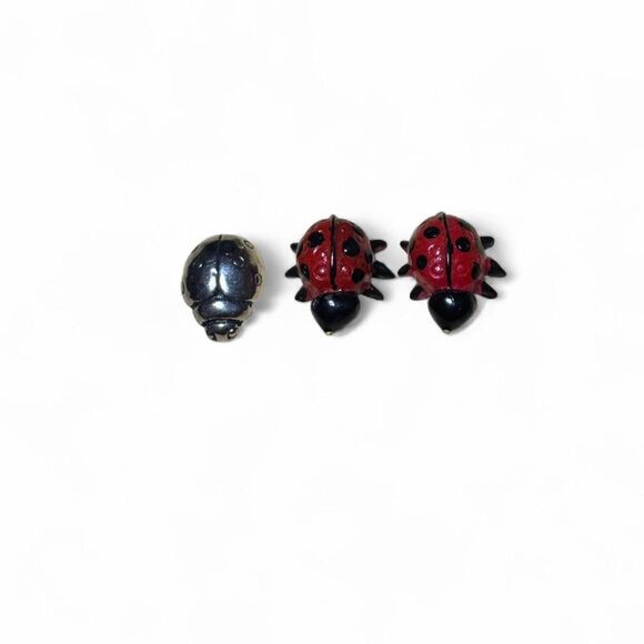 VTG Lot 7 Ladybug Pins & Mini Figurines Whimsical - Picture 8 of 8